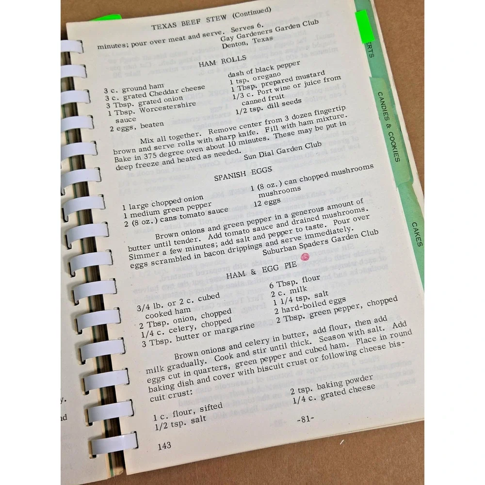Vintage 1965 Texas Plain & Fancy Cooking Cookbook District II Garden Clubs